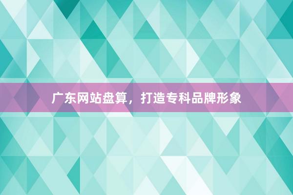广东网站盘算，打造专科品牌形象